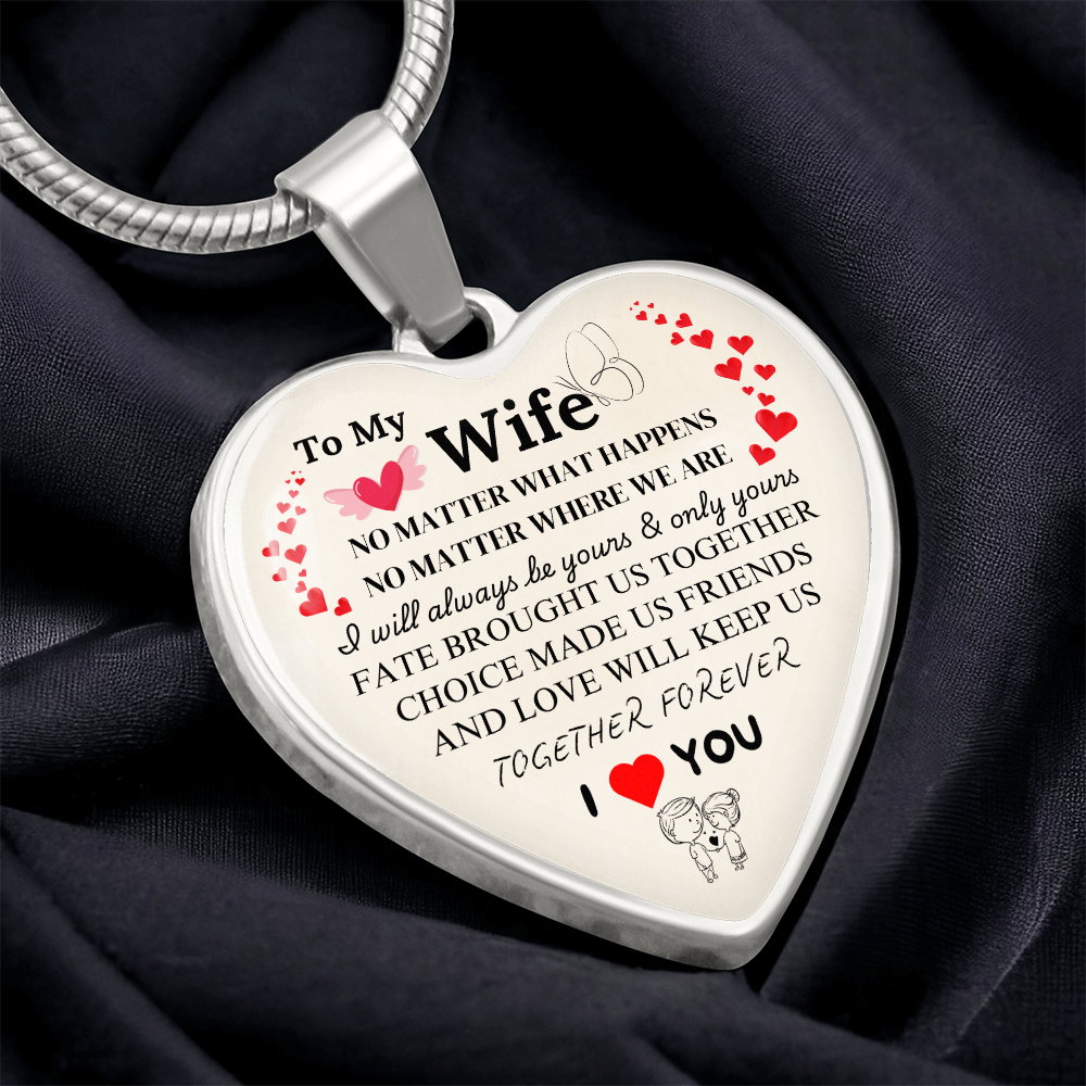 Together Forever Graphic Heart Necklace
