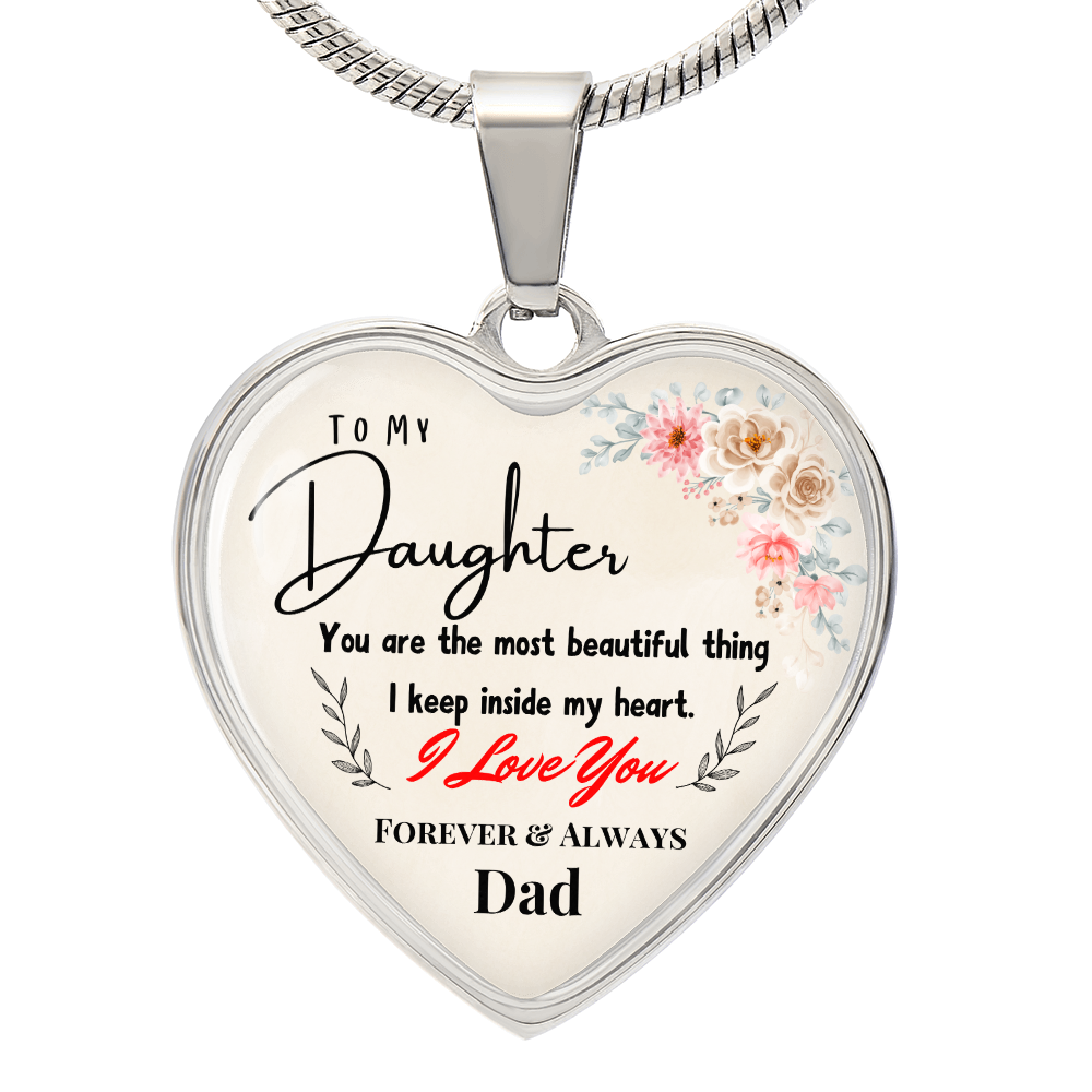 A Father's Love: Forever In My Heart Graphic Heart Necklace