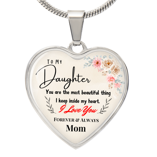 Forever in My Heart - A Mother's Love Graphic Heart Necklace