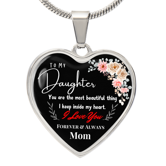 A Mother's Love - Forever in My Heart Graphic Heart Necklace