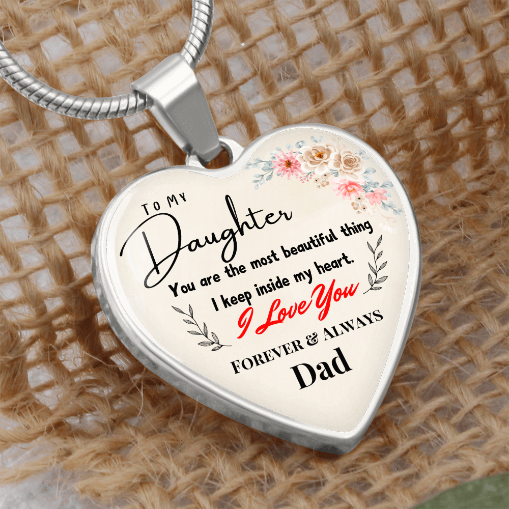 A Father's Love: Forever In My Heart Graphic Heart Necklace
