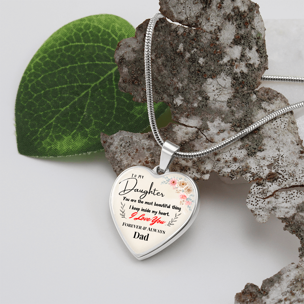 A Father's Love: Forever In My Heart Graphic Heart Necklace