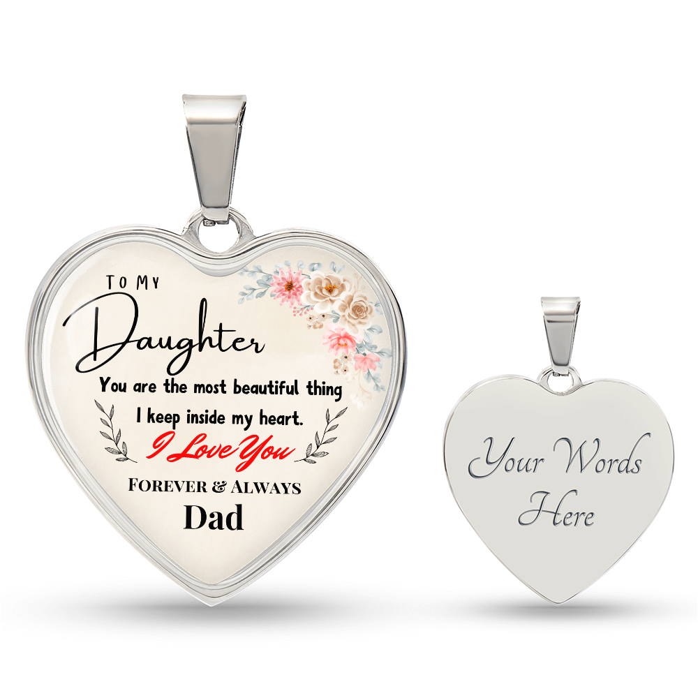 A Father's Love: Forever In My Heart Graphic Heart Necklace