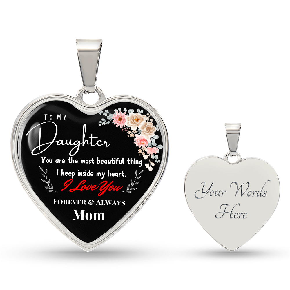 A Mother's Love - Forever in My Heart Graphic Heart Necklace