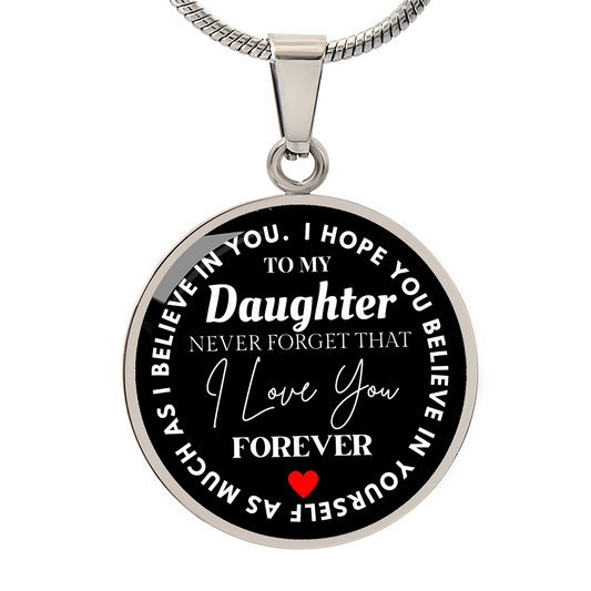Never Forget I Love You - Circular Graphic Necklace