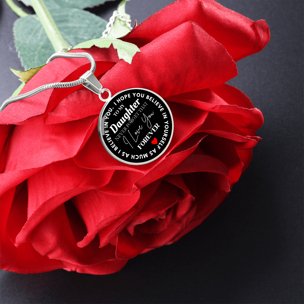 Never Forget I Love You - Circular Graphic Necklace