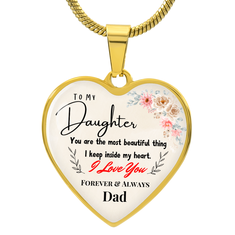 A Father's Love: Forever In My Heart Graphic Heart Necklace