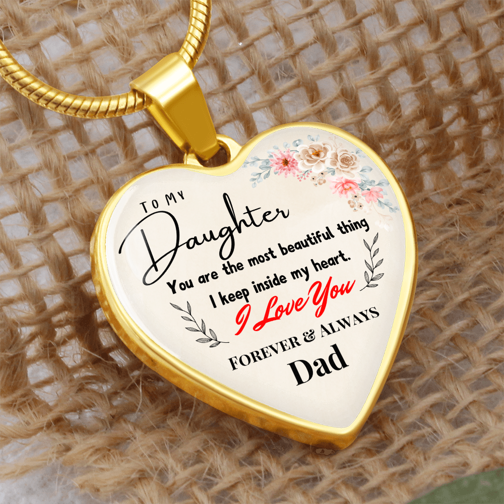A Father's Love: Forever In My Heart Graphic Heart Necklace