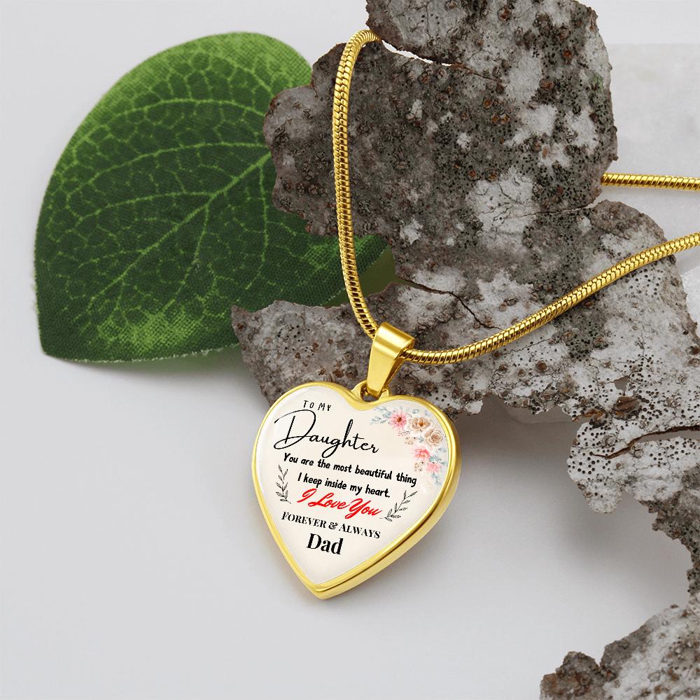 A Father's Love: Forever In My Heart Graphic Heart Necklace
