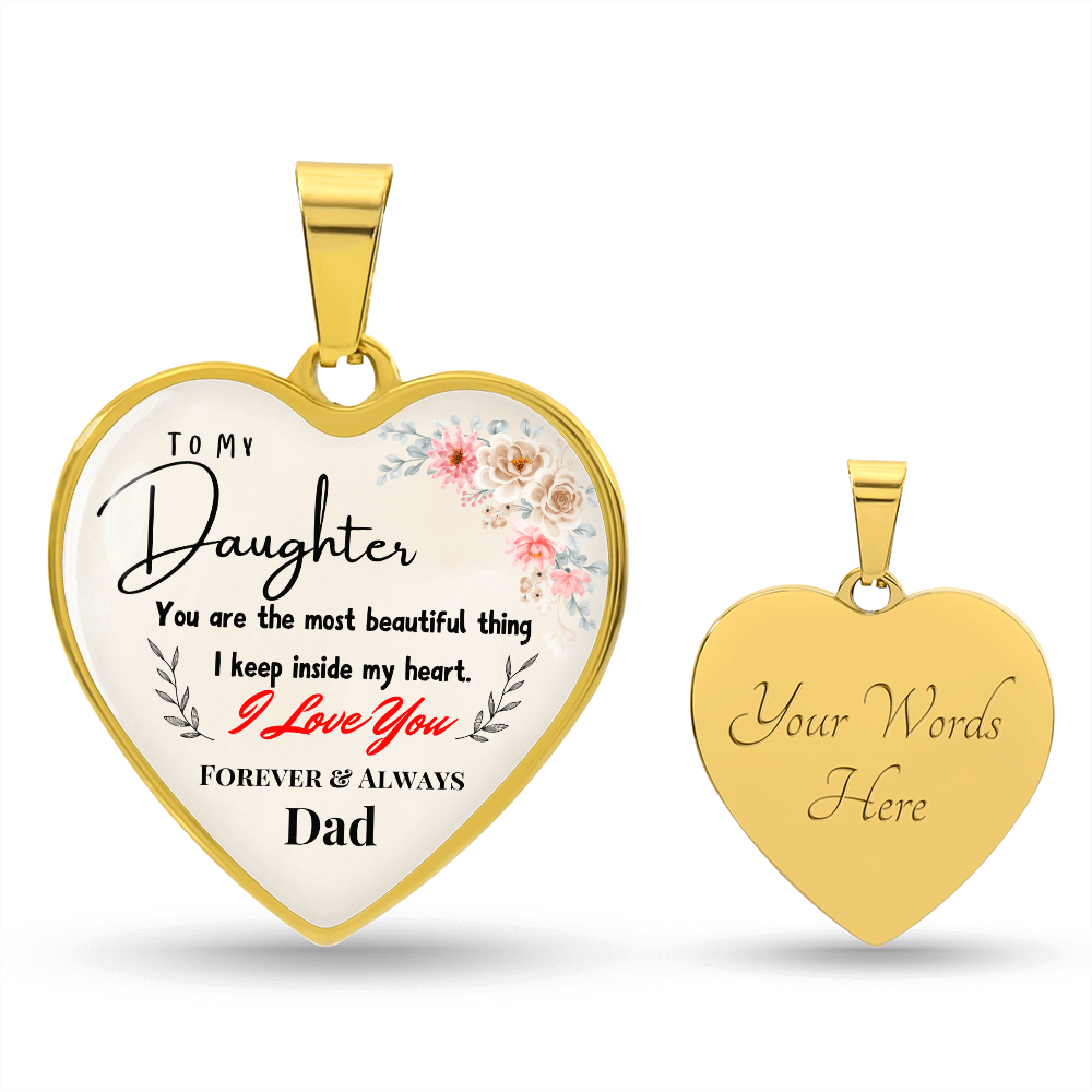 A Father's Love: Forever In My Heart Graphic Heart Necklace