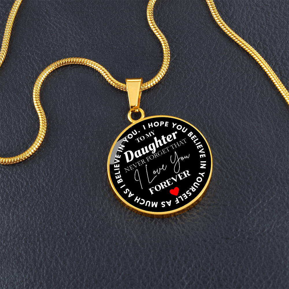 Never Forget I Love You - Circular Graphic Necklace