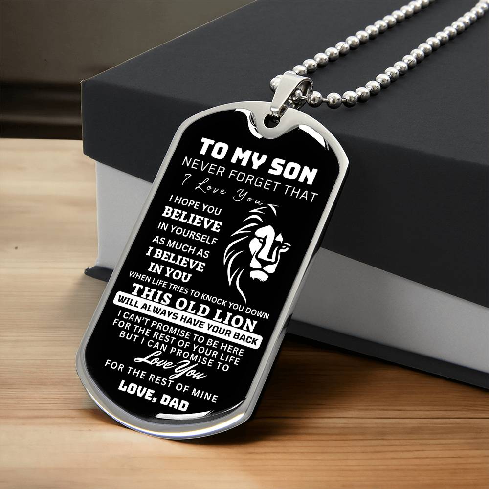 To My Son This Old Lion Dog Tag Design1