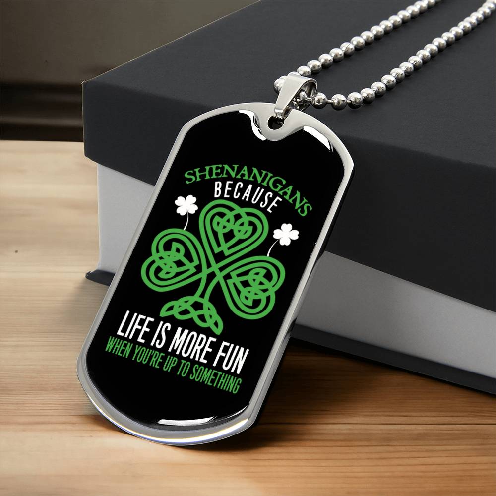 Shenanigans St. Patricks Day Dog Tag