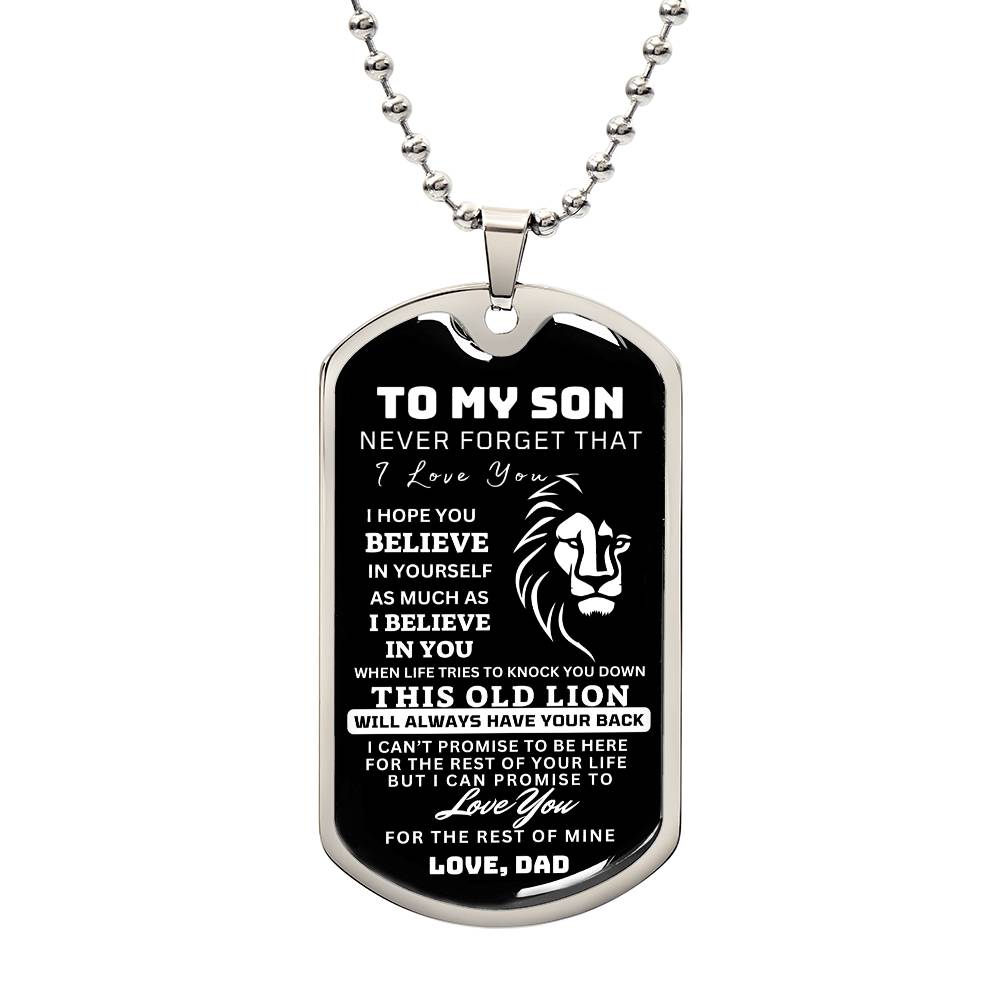 To My Son This Old Lion Dog Tag Design1