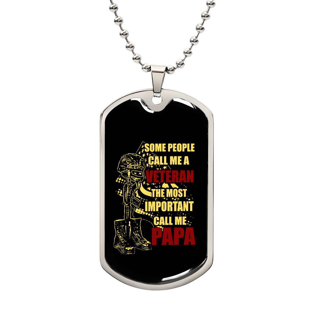 Veteran Papa Dog Tag Gift For Dad Fathers Day Gift Dog Tag