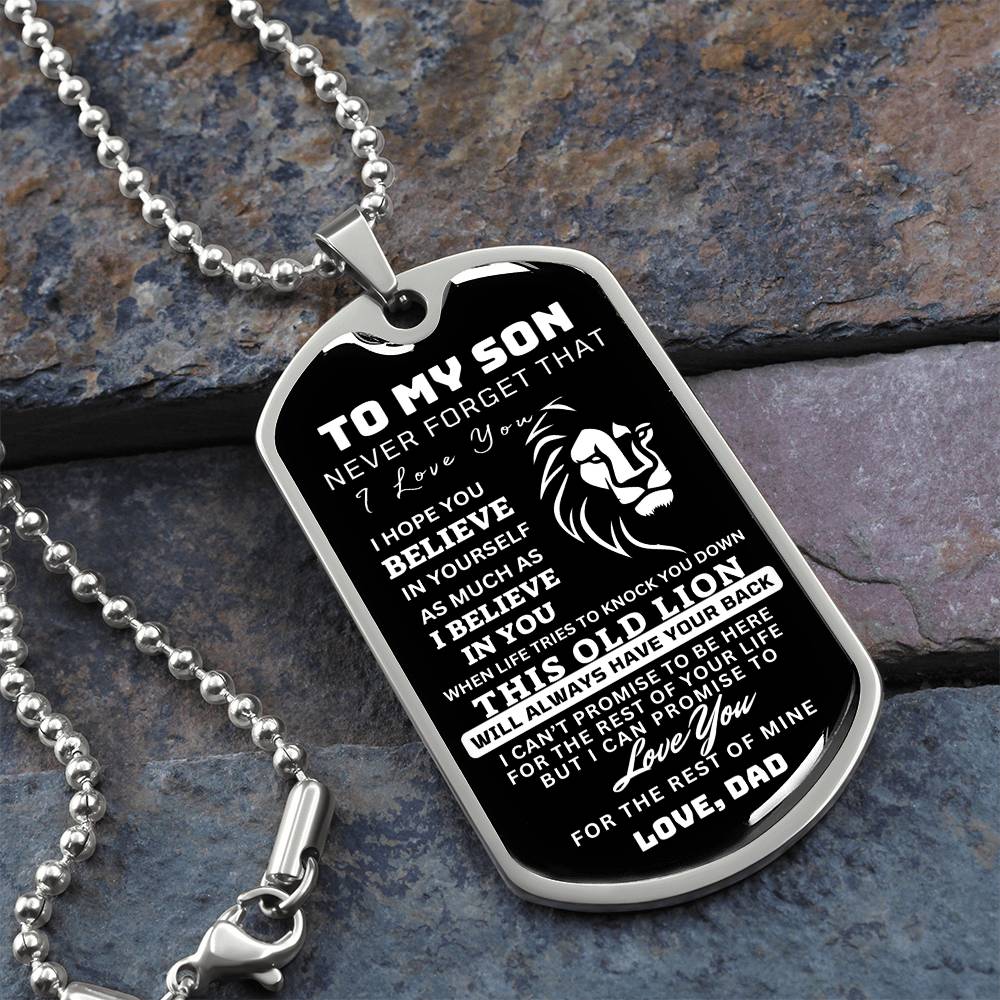 To My Son This Old Lion Dog Tag Design1