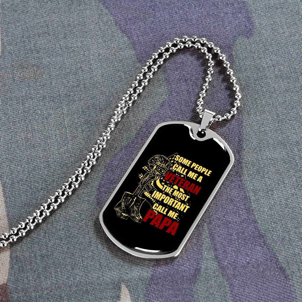 Veteran Papa Dog Tag Gift For Dad Fathers Day Gift Dog Tag