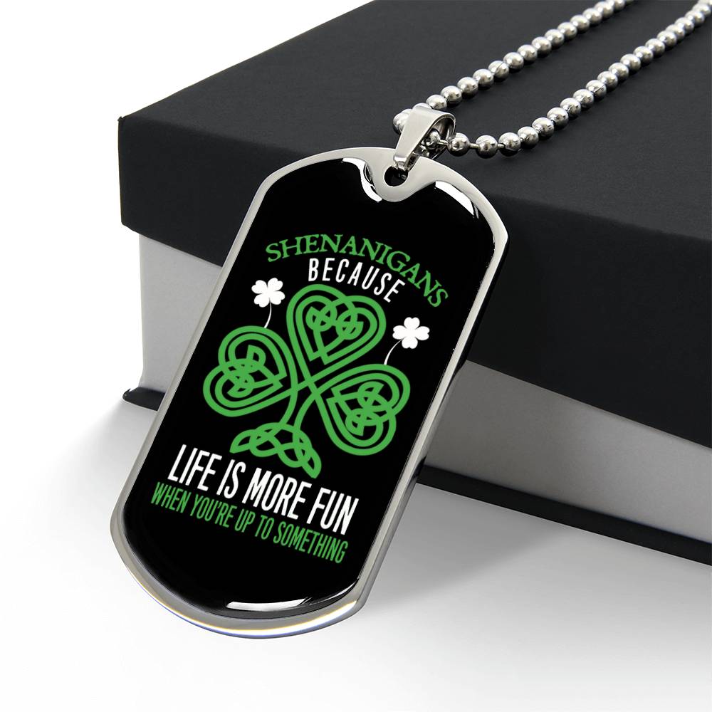 Shenanigans St. Patricks Day Dog Tag