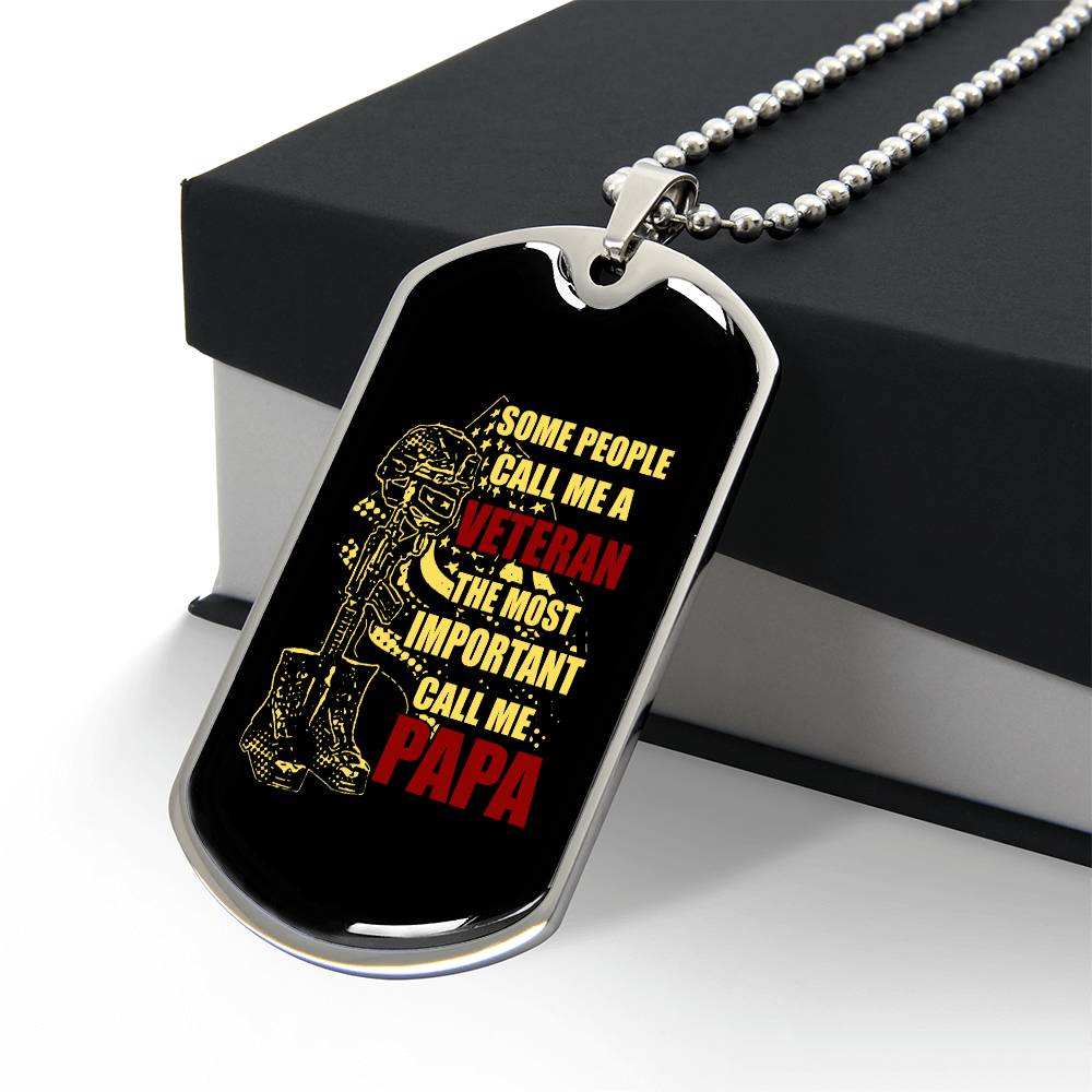 Veteran Papa Dog Tag Gift For Dad Fathers Day Gift Dog Tag