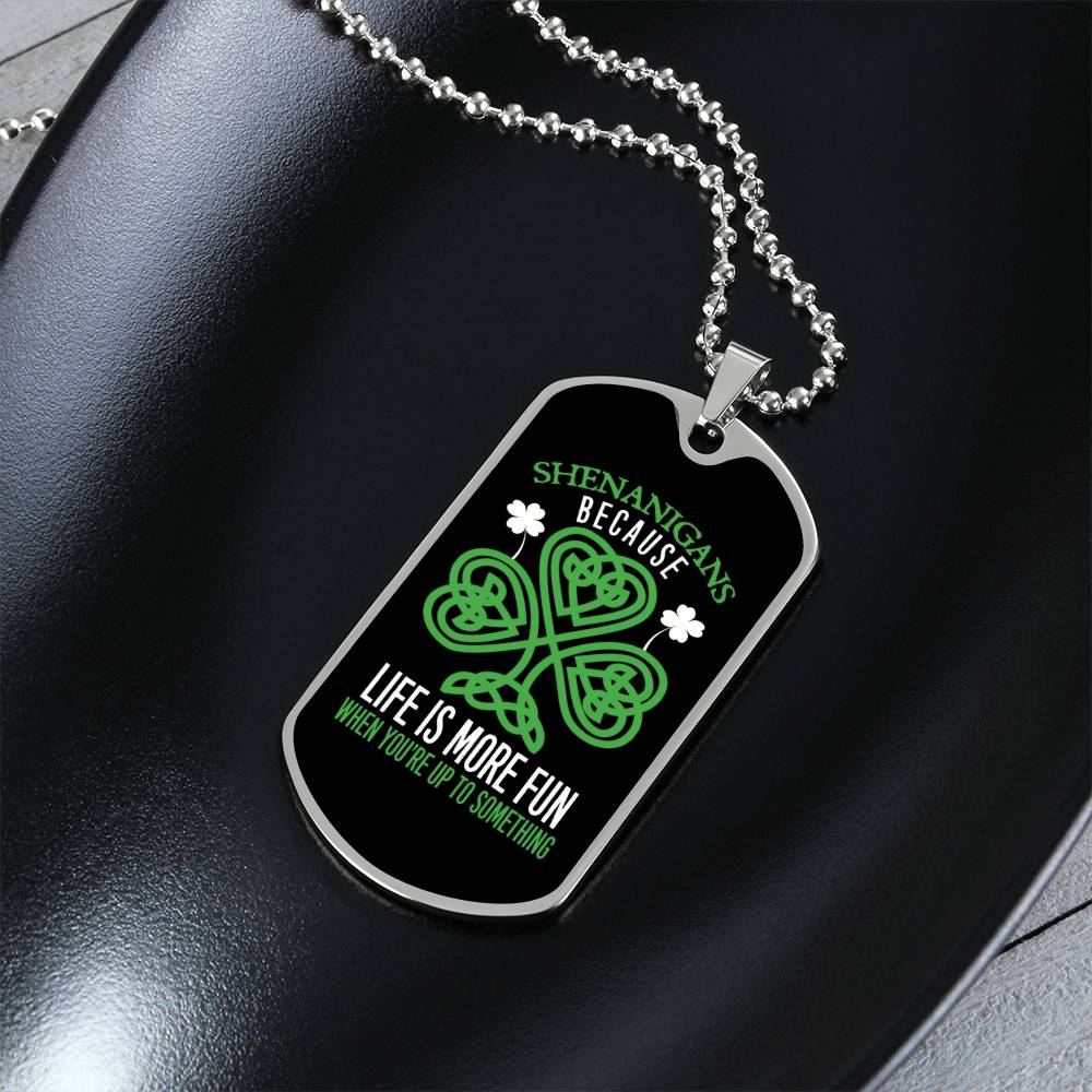 Shenanigans St. Patricks Day Dog Tag