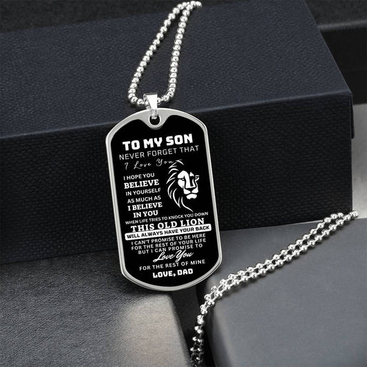 To My Son This Old Lion Dog Tag Design1