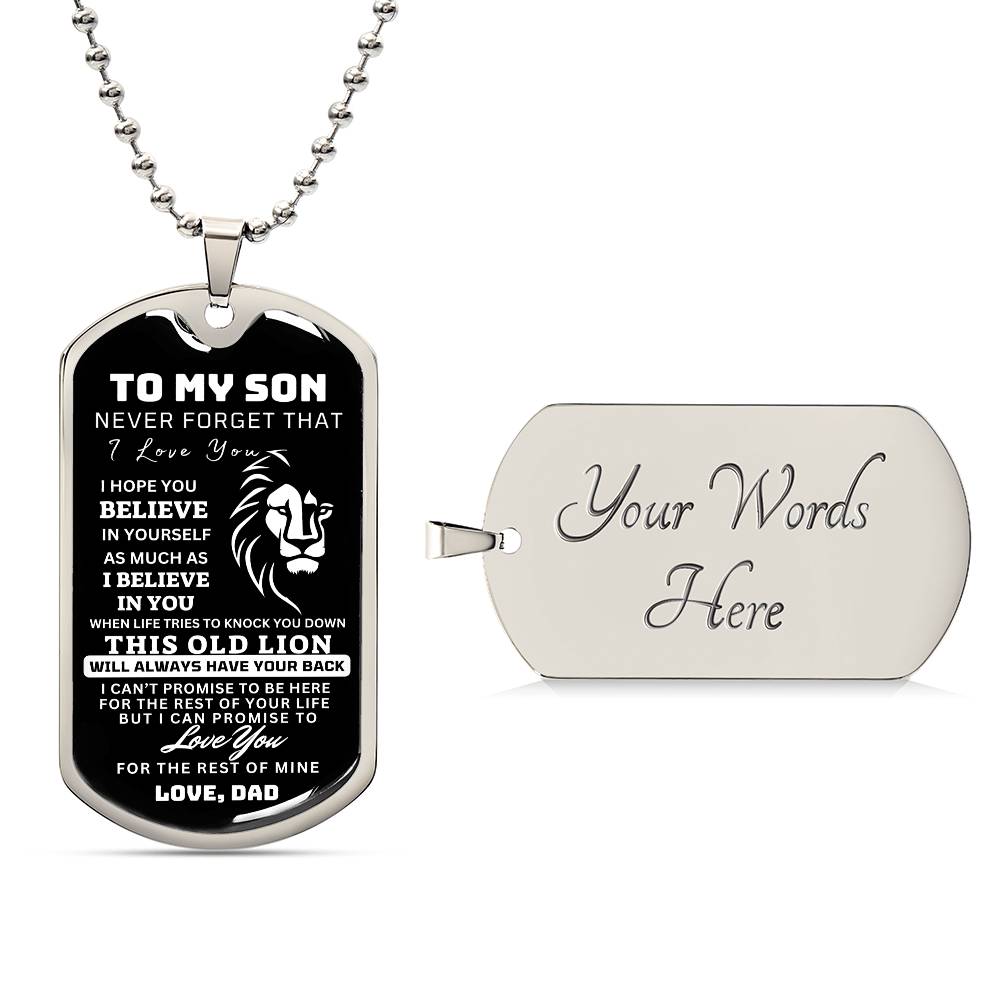 To My Son This Old Lion Dog Tag Design1