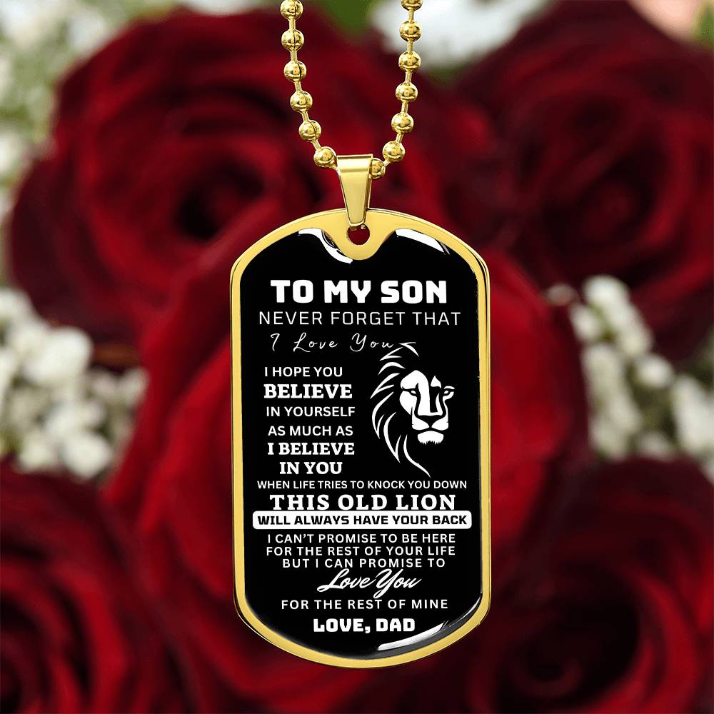 To My Son This Old Lion Dog Tag Design1