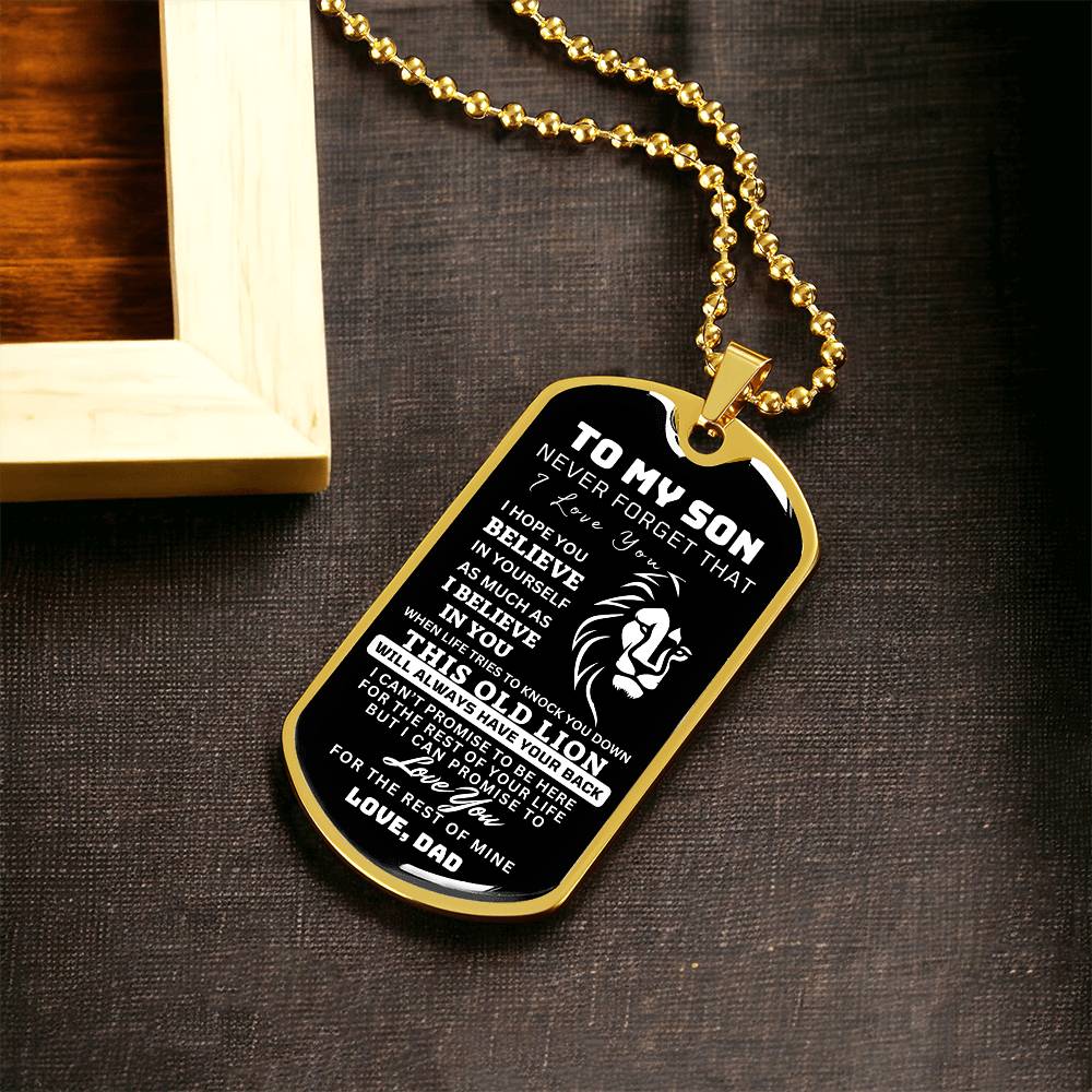 To My Son This Old Lion Dog Tag Design1