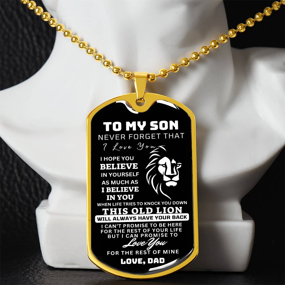 To My Son This Old Lion Dog Tag Design1