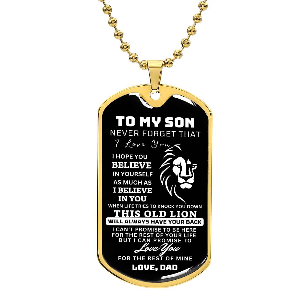 To My Son This Old Lion Dog Tag Design1