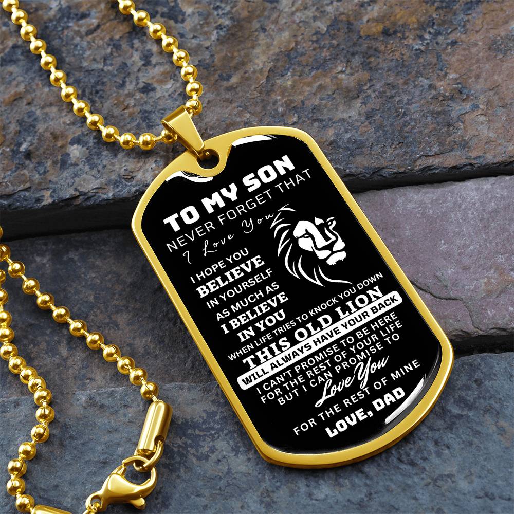 To My Son This Old Lion Dog Tag Design1