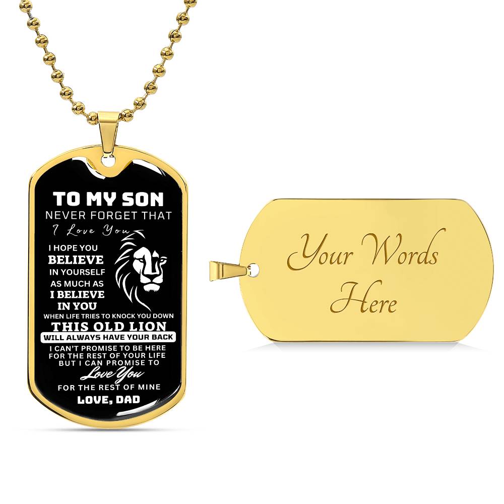 To My Son This Old Lion Dog Tag Design1