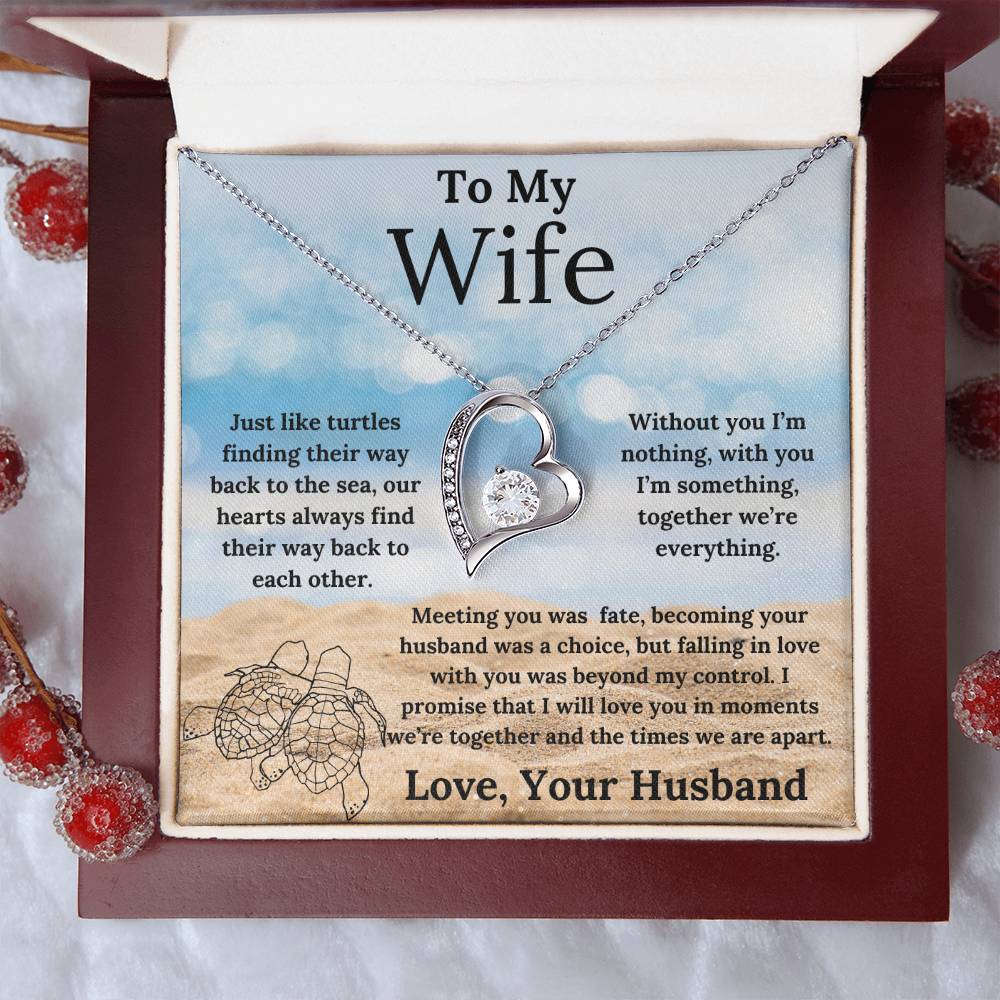 To My Wife Turtle Love Forever Love Necklace