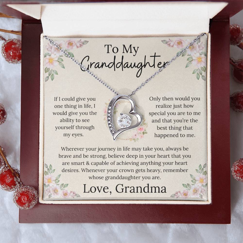 To My Granddaughter Believe In Your Heart Forever Love Necklace From Grandma