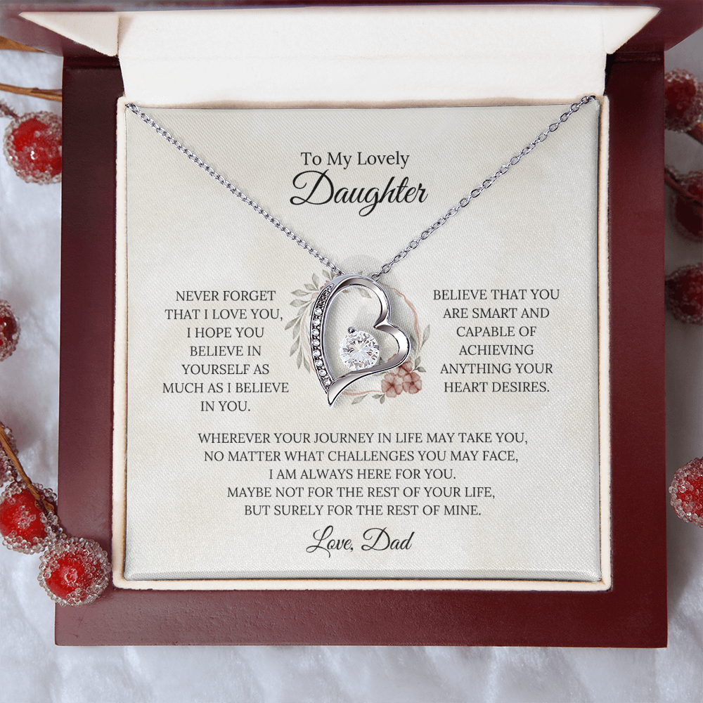 To My Lovely Daughter - Always By Your Side Forever Love Necklace