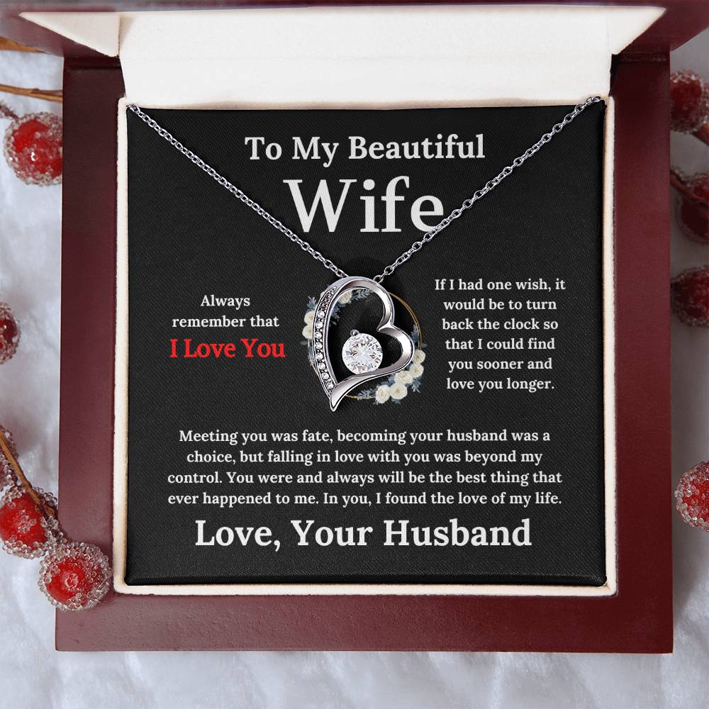 To My Beautiful Wife - Forever Love Necklace