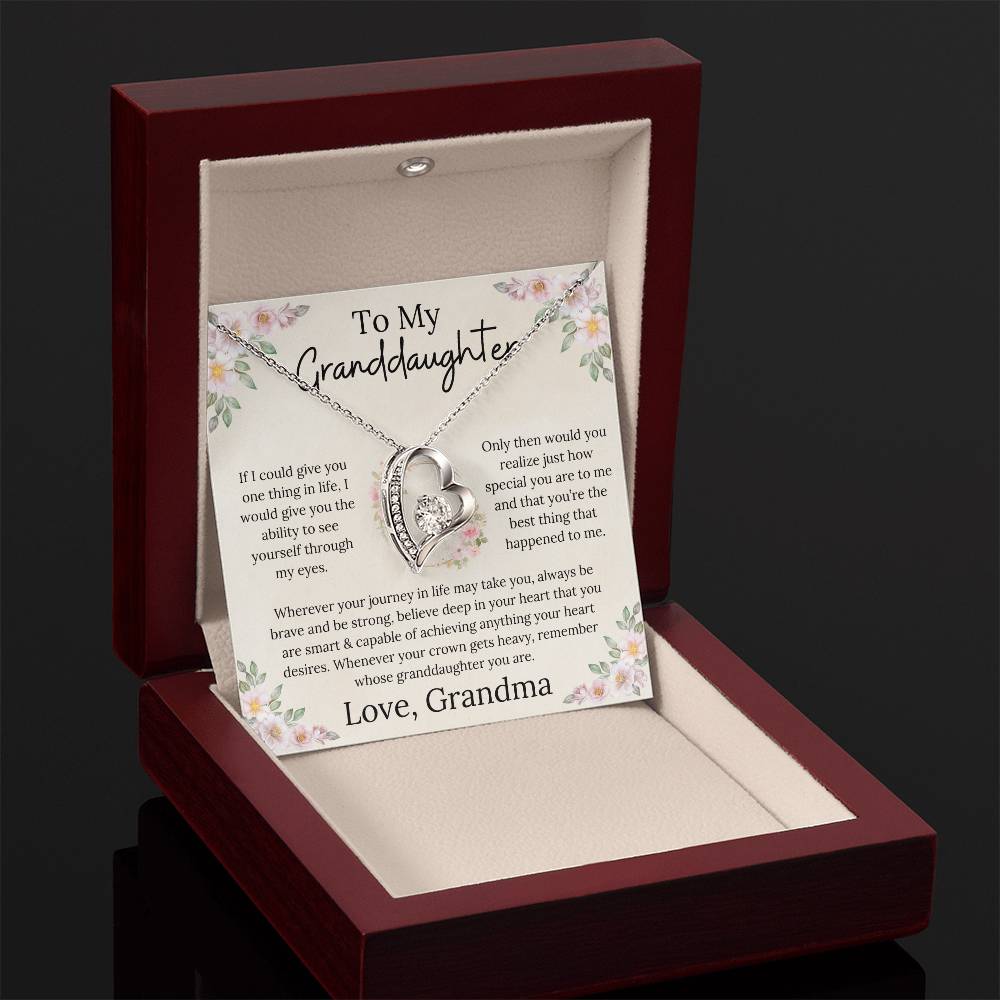 To My Granddaughter Believe In Your Heart Forever Love Necklace From Grandma