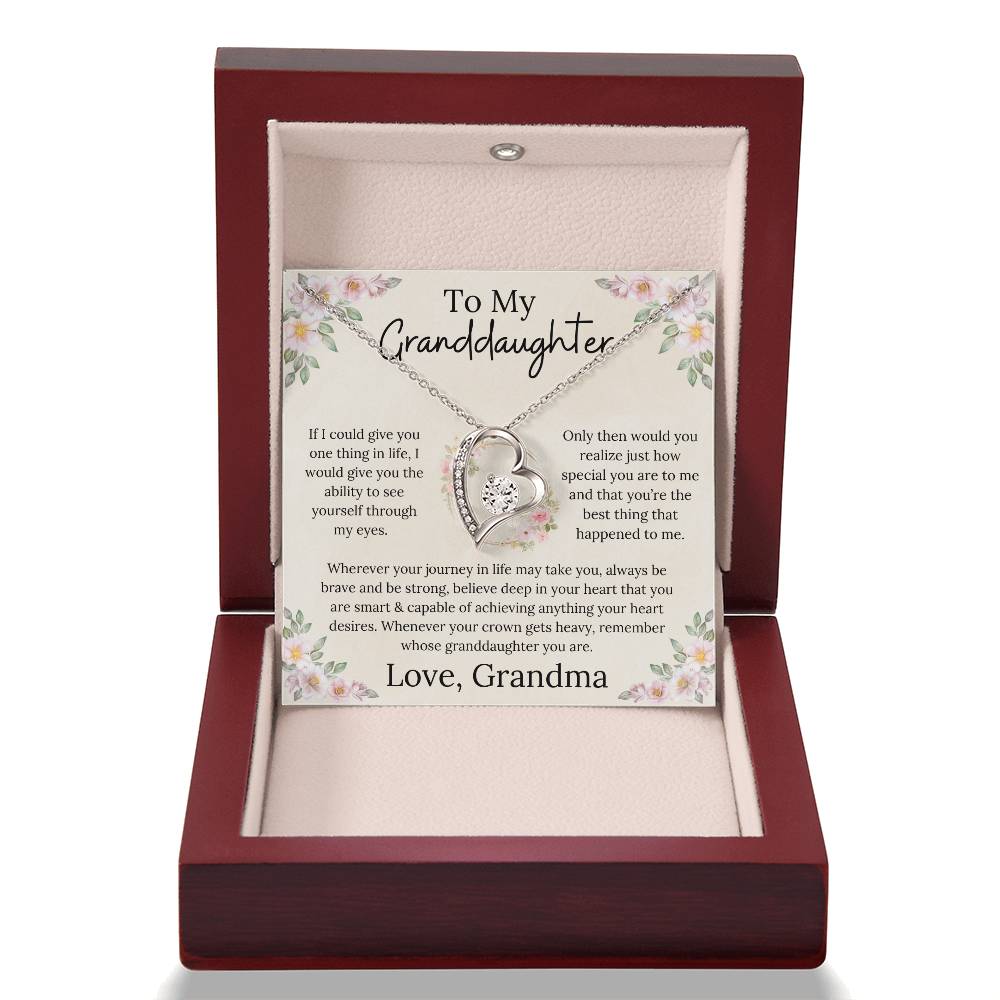 To My Granddaughter Believe In Your Heart Forever Love Necklace From Grandma