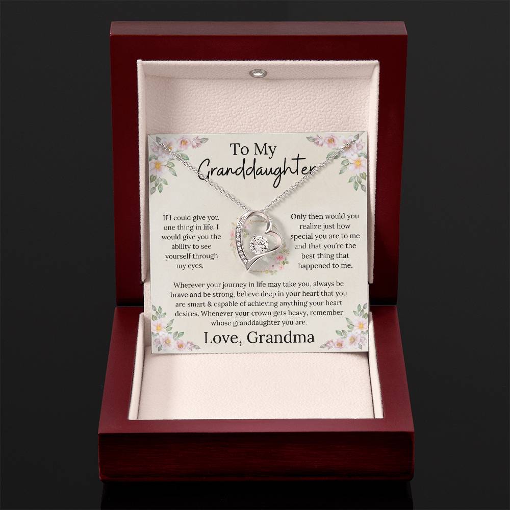 To My Granddaughter Believe In Your Heart Forever Love Necklace From Grandma