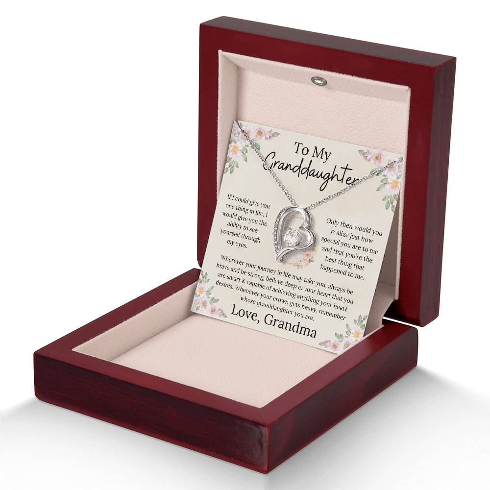 To My Granddaughter Believe In Your Heart Forever Love Necklace From Grandma