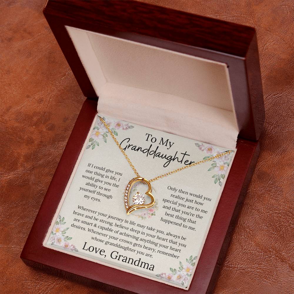 To My Granddaughter Believe In Your Heart Forever Love Necklace From Grandma