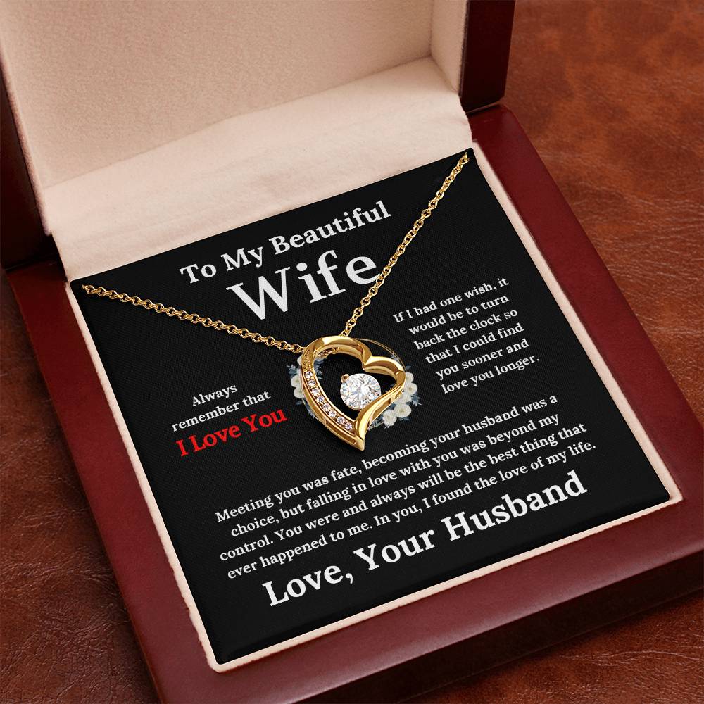 To My Beautiful Wife - Forever Love Necklace