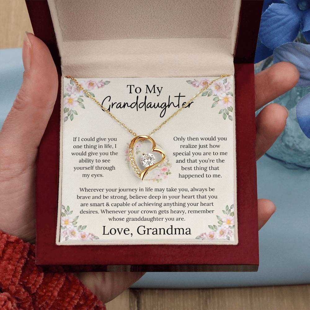 To My Granddaughter Believe In Your Heart Forever Love Necklace From Grandma