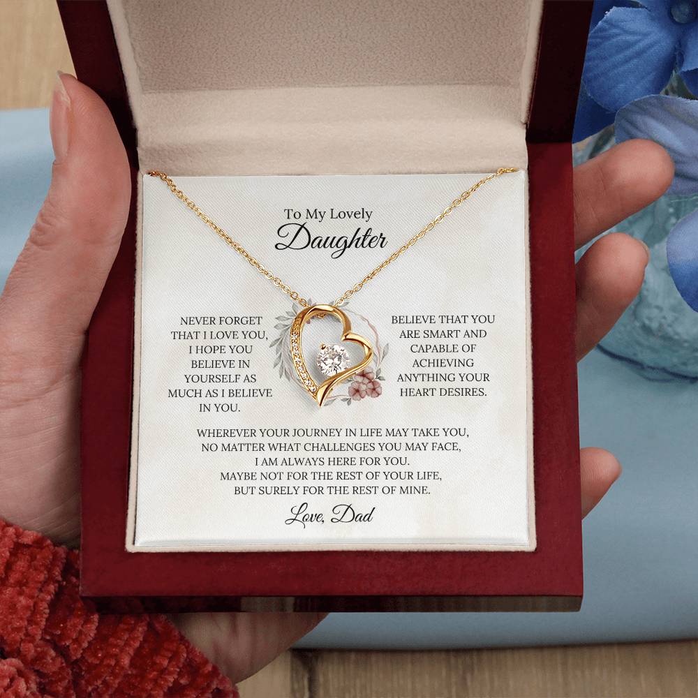 To My Lovely Daughter - Always By Your Side Forever Love Necklace