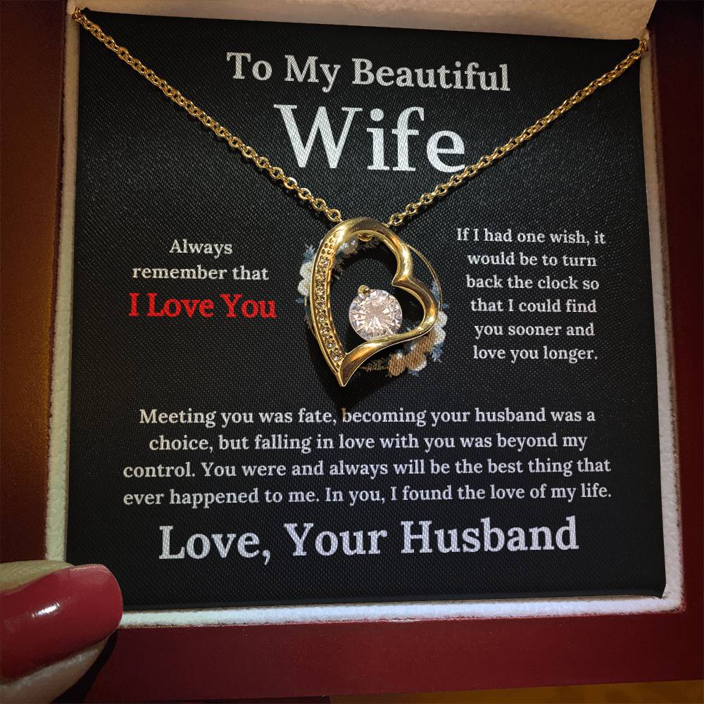 To My Beautiful Wife - Forever Love Necklace