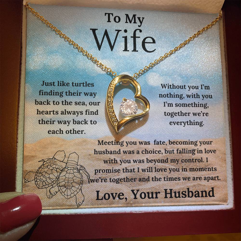 To My Wife Turtle Love Forever Love Necklace