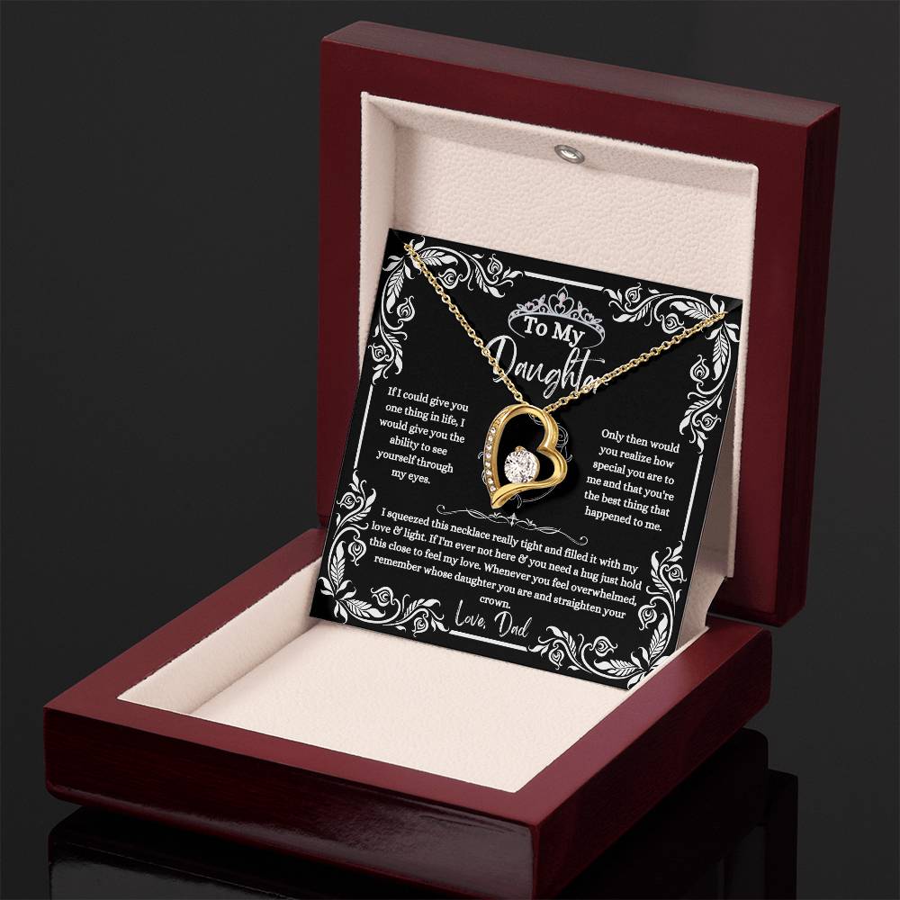 To My Daughter Royal Crown Forever Love Necklace From Dad