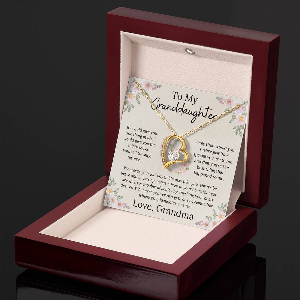 To My Granddaughter Believe In Your Heart Forever Love Necklace From Grandma