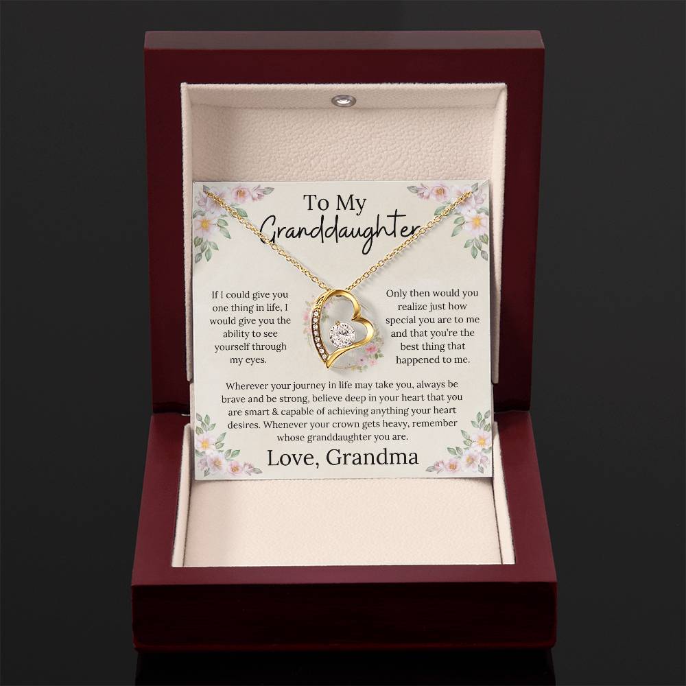 To My Granddaughter Believe In Your Heart Forever Love Necklace From Grandma