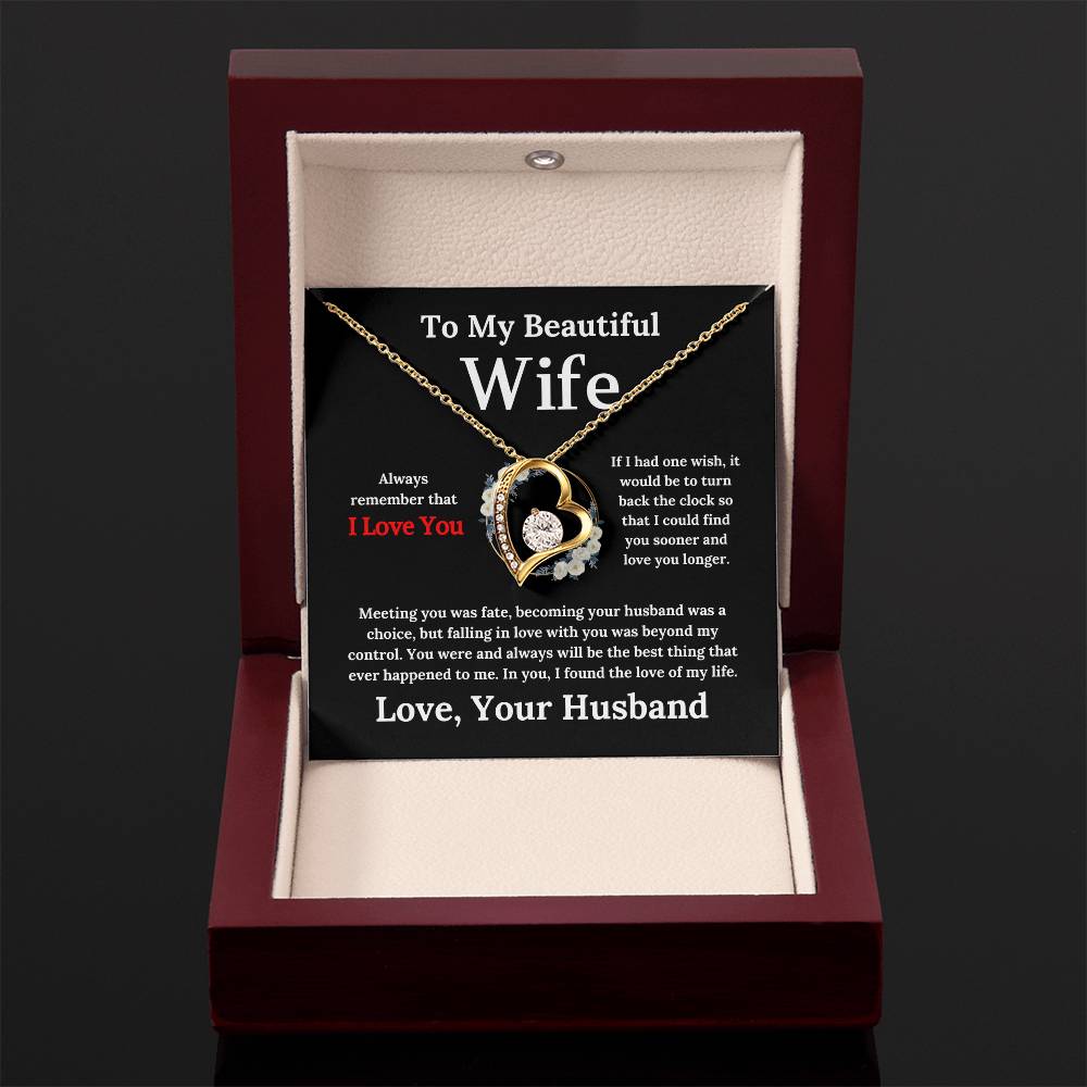 To My Beautiful Wife - Forever Love Necklace